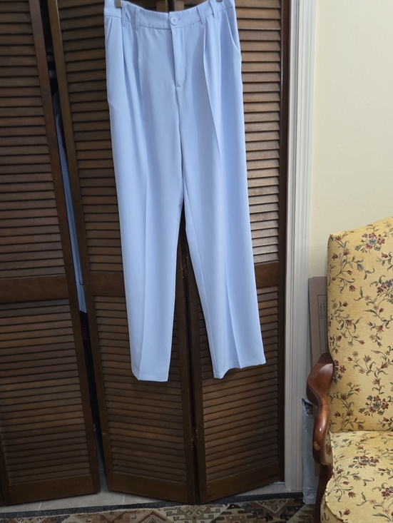 Pretty Garbage Pants - Women's Light Blue Pleated Trousers